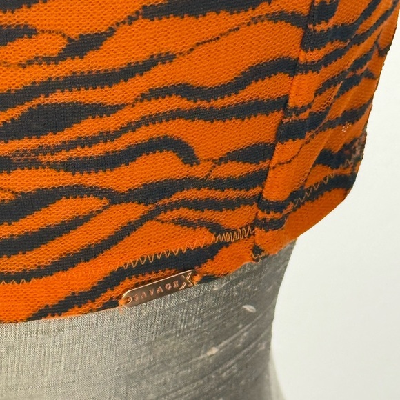 Vibrant Orange and Black Crop Top - Picture 3 of 13